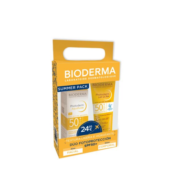 Bioderma Photoderm Summer Pack Facial Aquafluid Insivible 40ml + leche Solar Corporal 100ml