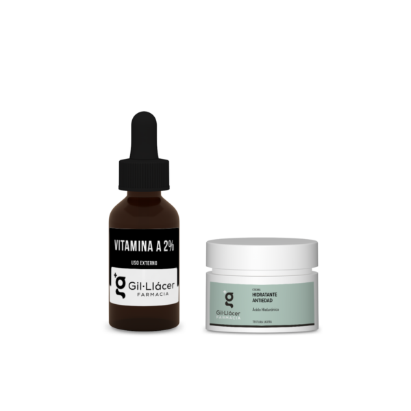 Dúo Manchas y Arrugas: Activo Concentrado Vitamina A + Crema Hidratante Antiedad Textura Ligera 25ml