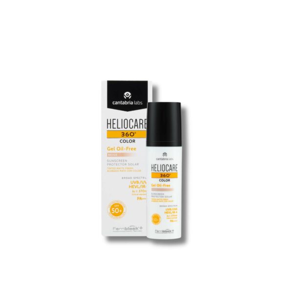 Heliocare 360º Color Gel Oil-Free SPF 50+ 50 ml – fotoprotector con color mate para piel mixta o grasa tono beige