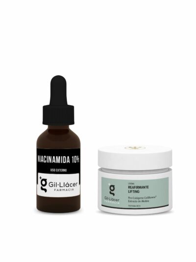 Dúo Antiimperfecciones: Activo Concentrado Niacinamida 10% + Crema Hidratante Antiedad Textura Ligera Gil Llácer