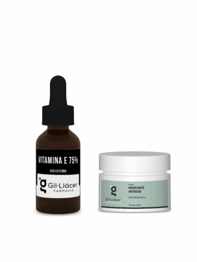 Dúo Antirojeces Calmante: Activo Concentrado Vitamina E 75% +Crema Hidratante Antiedad Textura Ligera 25ml Gil Llácer