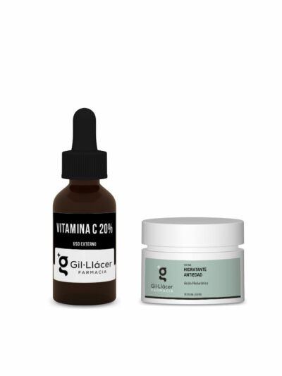 Dúo iluminador: Activo Concentrado Vitamina C 20% + Crema Hidratante Antiedad Textura Rica 25ml Gil Llácer